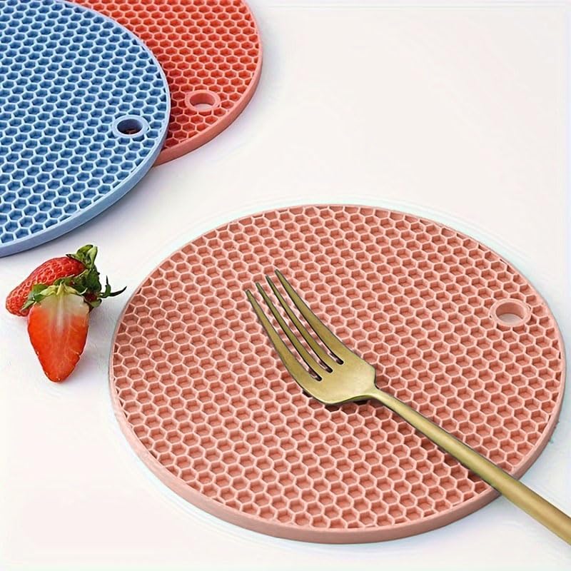 P-Plus International Silicone Trivets for Hot Pots and Pans, Flexible Multipurpose Pot Holders, Heat Resistant Trivets for Hot Dishes, Soft Non-Slip Silicone Mat for Kitchen Counter(Brown, Pack of 4) - Image 3