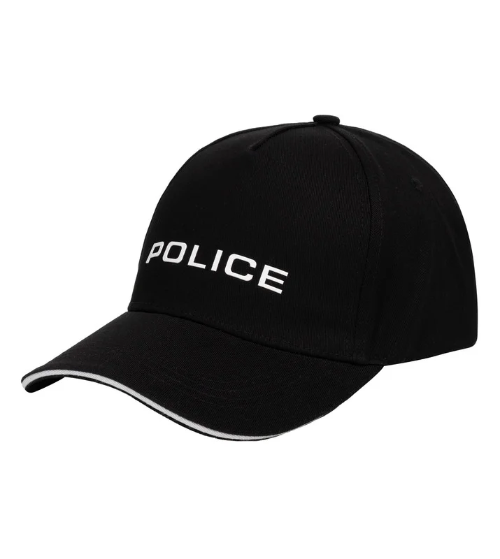 بوليس Police High-Contrast Cotton Baseball Cap - Black