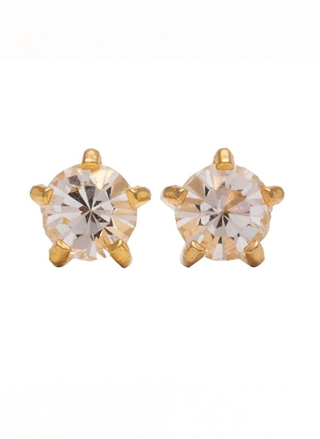 Studex - 2MM April – Crystal Birthstone 24K Pure Gold Plated Ear Studs - Image 1