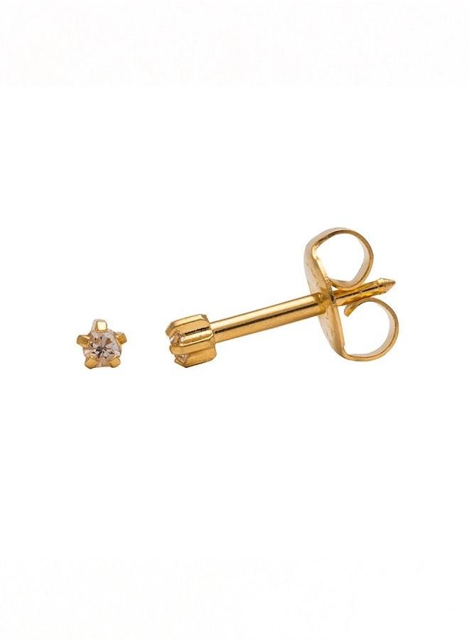 Studex - 2MM April – Crystal Birthstone 24K Pure Gold Plated Ear Studs - Image 1