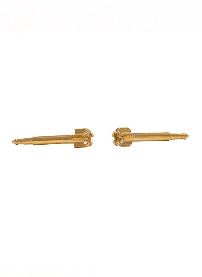 Studex - 2MM April – Crystal Birthstone 24K Pure Gold Plated Ear Studs - Image 1