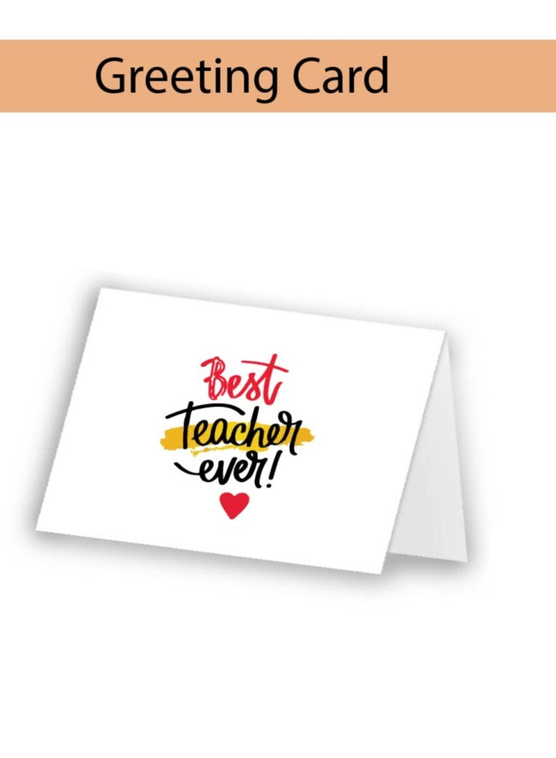PRINTSHOP4ME Teacher's Day Pack of 3 Combo Pack - Stainless Steel Bamboo Cap Flask Bottle 600ml, Teddy Bear and Greeting Card - Teacher's Day Gift Set - Gift for World Teachers Day - Image 5