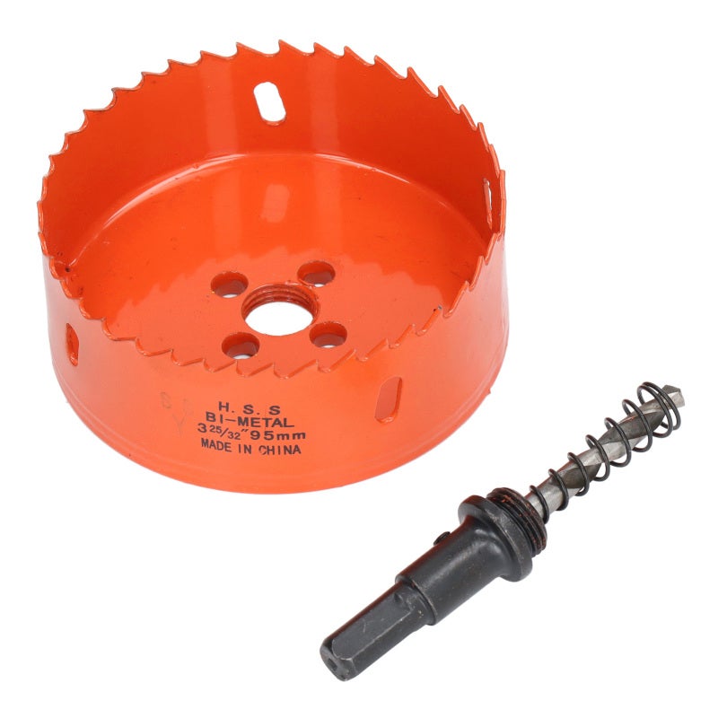 SSY Hole Saw 95mm High Speed Steel Large Hole Cutting - Fast Chip Evacuation Bimetal Hole Saw for Soft Metal Wood Plastic - Image 1