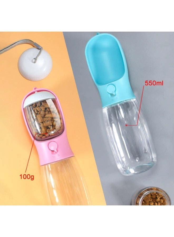 Pet Water Bottle for Cats and Dogs with Food Container Portable Outdoor Travel Cup Heat Resistant 2 in 1 White 300ml - Image 4