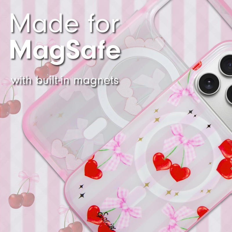 Sonix Case for iPhone 17 Pro Max | Compatible with MagSafe | 10ft Drop Tested | Coquette Cherries - Image 3