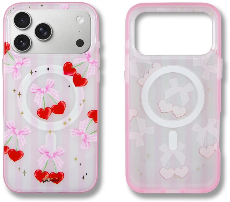 Sonix Case for iPhone 17 Pro Max | Compatible with MagSafe | 10ft Drop Tested | Coquette Cherries - Image 1