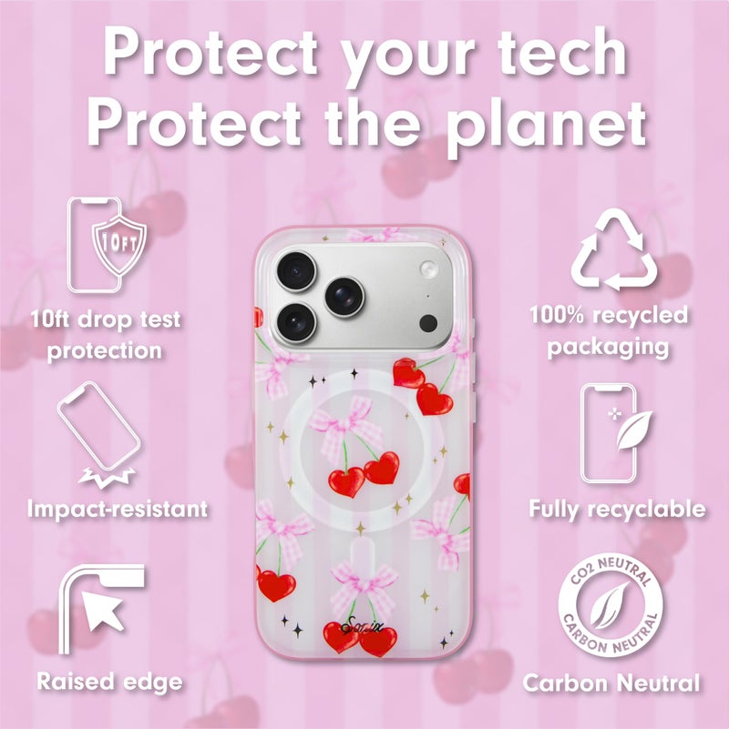 Sonix Case for iPhone 17 Pro Max | Compatible with MagSafe | 10ft Drop Tested | Coquette Cherries - Image 4