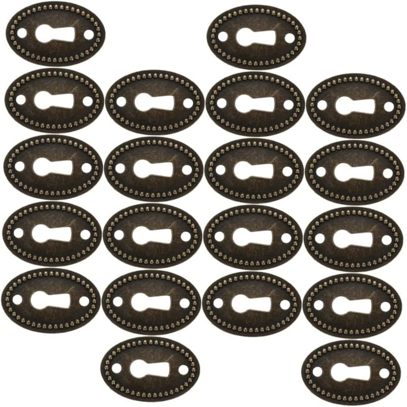 Antique Keyhole Insert Plates 24Pcs Vintage Covers For Dresser Cabinet Furniture Protection - Image 2