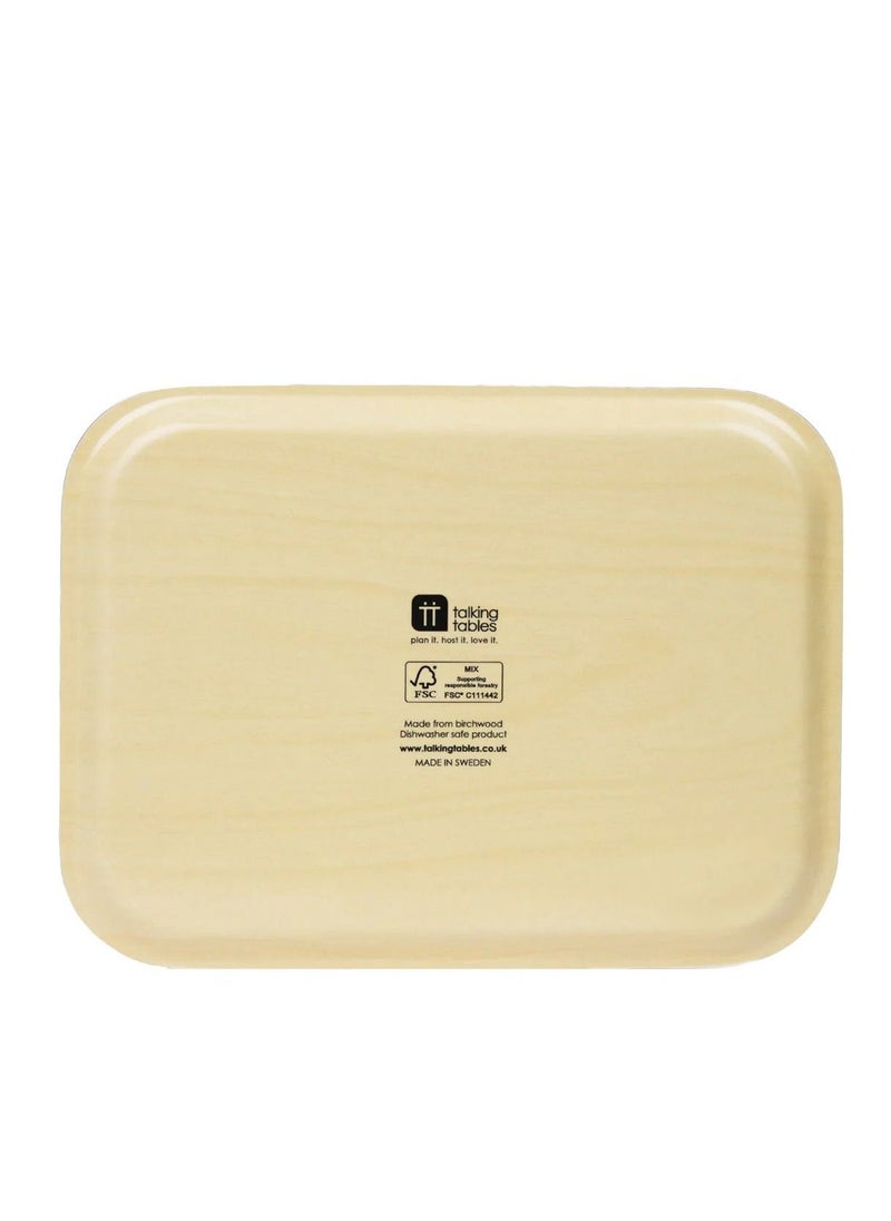 Talking Tables - Green Gingham Wooden Serving Tray - Image 1