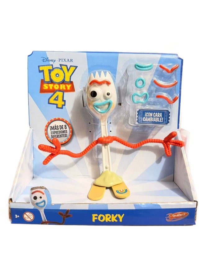 Disney Store Official  Forky Action Figure with Interchangeable Face Parts, Movable Bendable Arms, Kids DIY Collectible Toy Gift for Boys Girls Age 3+ - Image 4