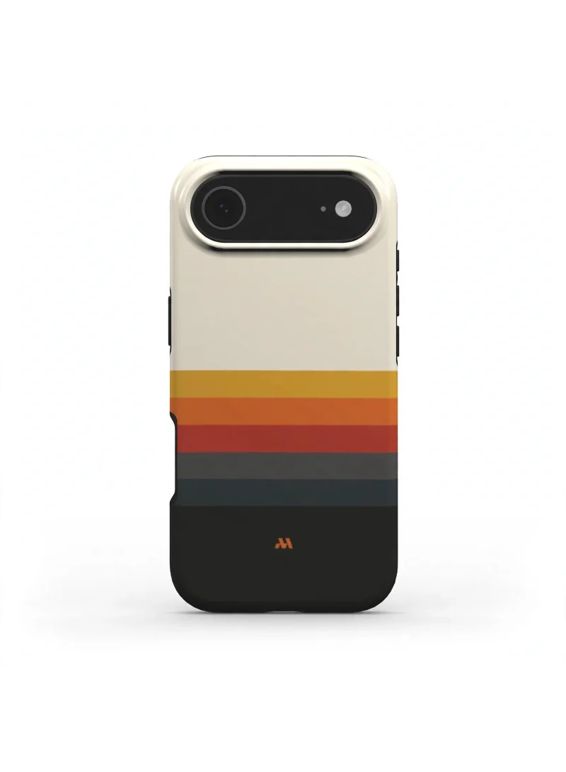 موبكوس جراب iPhone 17 Air Sunset Stripe المميز، متوافق مع غطاء صلب مزدوج الطبقات مع حماية من السيليكون - غطاء مقاوم للخدوش والصدمات