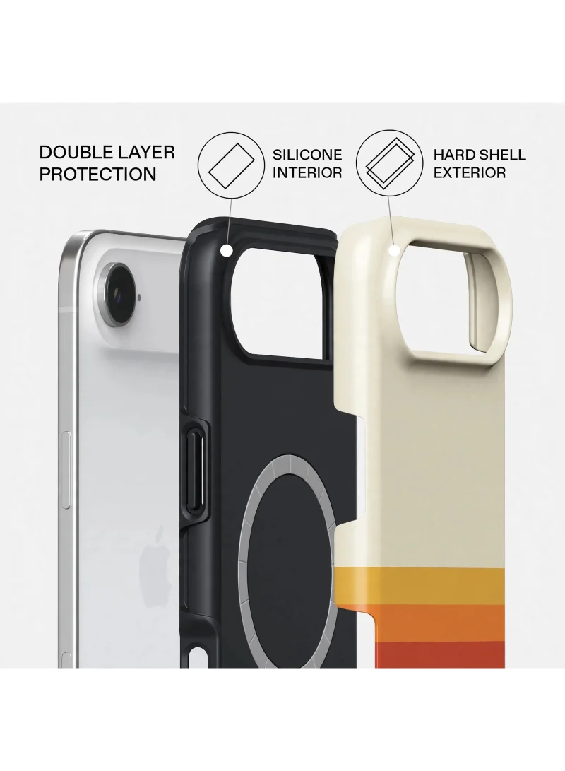 موبكوس جراب iPhone 17 Air Sunset Stripe المميز، متوافق مع غطاء صلب مزدوج الطبقات مع حماية من السيليكون - غطاء مقاوم للخدوش والصدمات