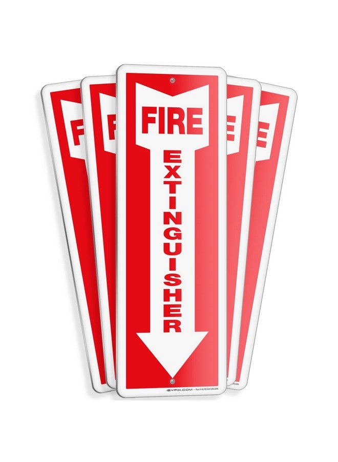 iSYFIX Reflective Fire Extinguisher Aluminum Signs - 5 Pack 4X12 Inch - Laminated For Ultimate Uv And Fade Resistance, Indoor And Outdoor, For Business, Schools, Hospitals, Home  - Image 1