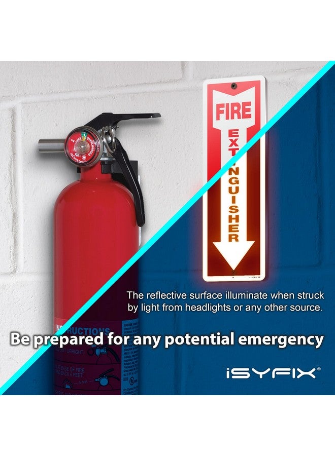 iSYFIX Reflective Fire Extinguisher Aluminum Signs - 5 Pack 4X12 Inch - Laminated For Ultimate Uv And Fade Resistance, Indoor And Outdoor, For Business, Schools, Hospitals, Home  - Image 3