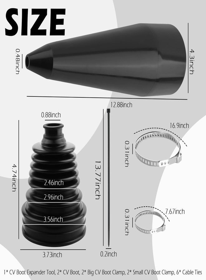 Aokdom CV Boot Repair Kit,Water&Dust Resistant CV Axle Boot Repair Kit with CVs Boots Clamps & Expander Tool,Professional CVs Joint Boots Kits for Calibers 3.56",2.96",2.46" - Image 2