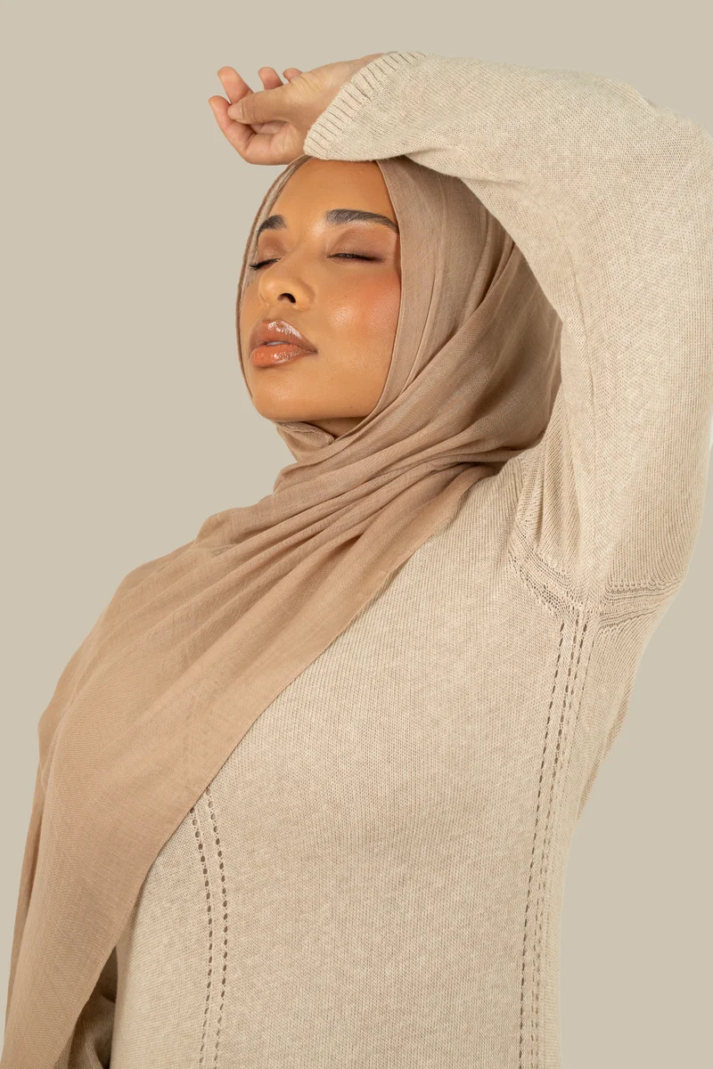 silqrose Warm Sand Cotton Modal Hijab