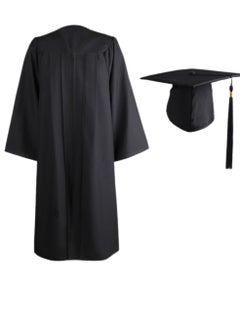 Daytoyz 1 Set Black hat Graduation Cap Doctoral Graduation Gown Graduation Gowns for Adults Cap and Gown Female Cap and Gowns Graduation Stole Cap n Gown Metal American Style Costumes  - Image 1