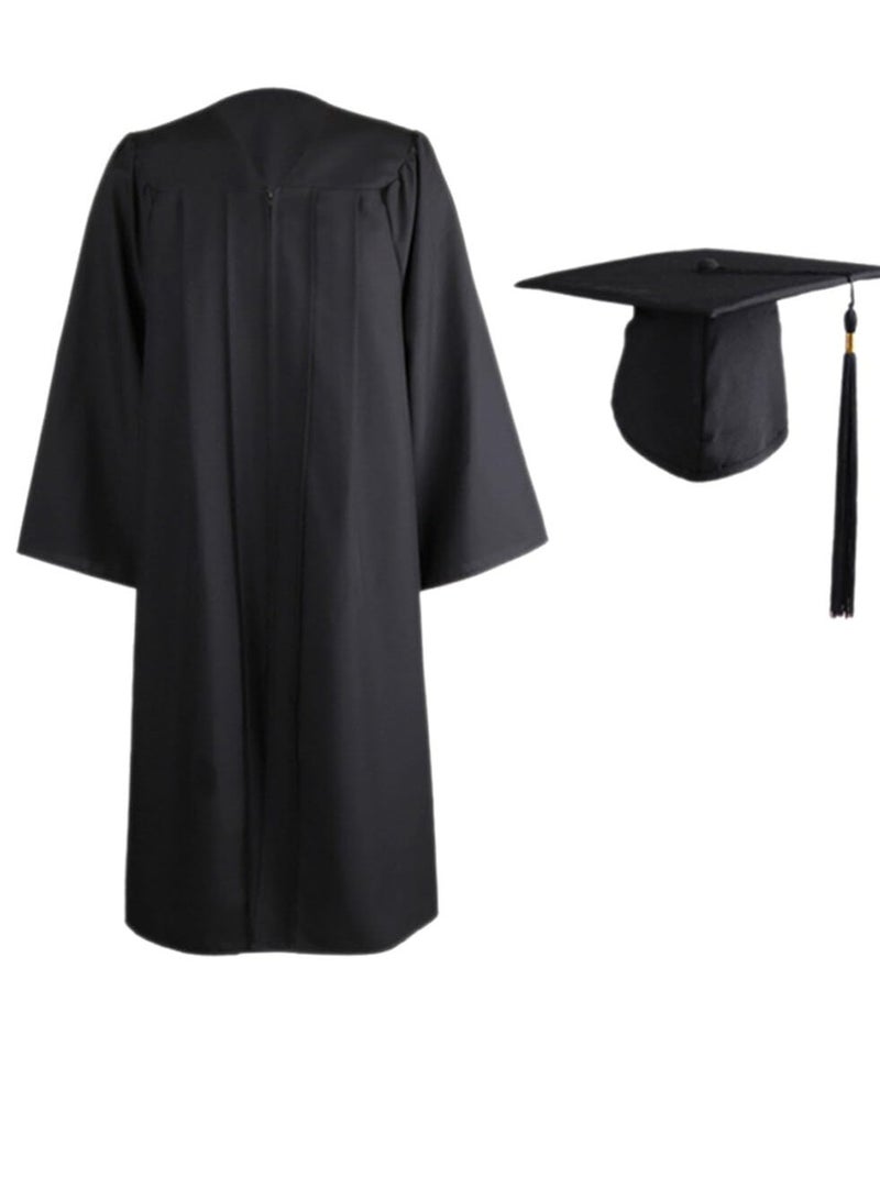 Mordely 1 Set Black hat Graduation Cap Doctoral Graduation Gown Graduation Gowns for Adults Cap and Gown Female Cap and Gowns Graduation Stole Cap n Gown Metal American Style Costumes  - Image 1