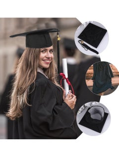Daytoyz 1 Set Black hat Graduation Cap Doctoral Graduation Gown Graduation Gowns for Adults Cap and Gown Female Cap and Gowns Graduation Stole Cap n Gown Metal American Style Costumes  - Image 2