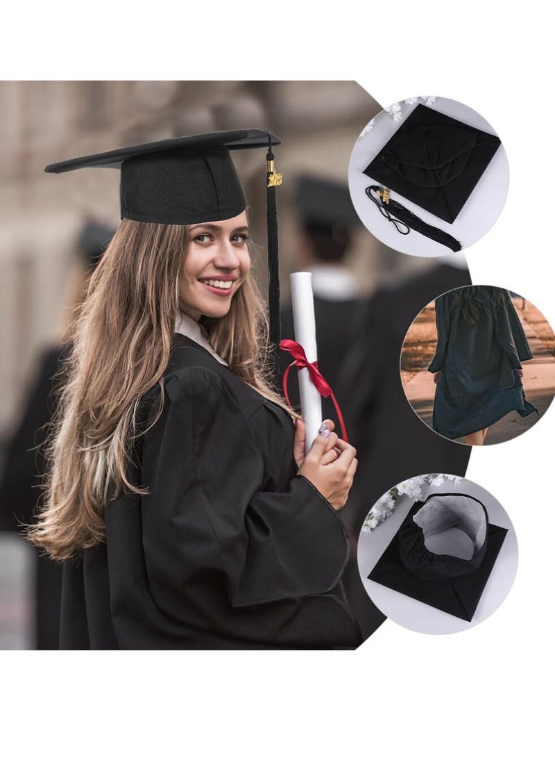 Mordely 1 Set Black hat Graduation Cap Doctoral Graduation Gown Graduation Gowns for Adults Cap and Gown Female Cap and Gowns Graduation Stole Cap n Gown Metal American Style Costumes  - Image 2