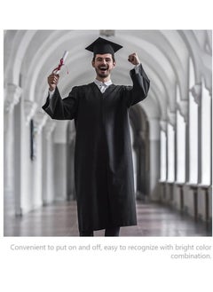 Daytoyz 1 Set Black hat Graduation Cap Doctoral Graduation Gown Graduation Gowns for Adults Cap and Gown Female Cap and Gowns Graduation Stole Cap n Gown Metal American Style Costumes  - Image 3