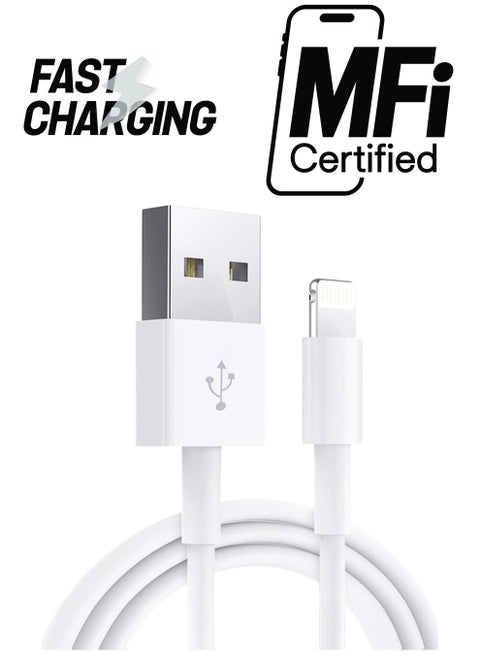 Apple iPhone/iPad Charging/Charger Cord Lightning to USB Cable[Apple MFi Certified] Compatible iPhone 11/ X/8/7/6s/6/plus/5s/5c/SE,iPad Pro/Air/Mini,iPod Touch(White 1M/3.3FT) Original Certified