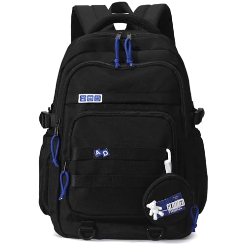 Armbq Kids Backpack for Girls - Aesthetic School Backpack for Teens & Elementary Students - Black Bookbag - Image 1