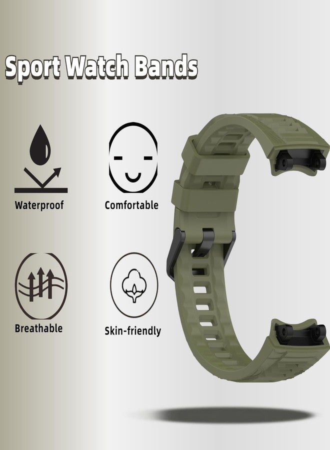 QHBAMD Silicone Band with Case Compatible with Amazfit T-REX3, Soft Breathable Strap Cover, for Men and Women (Jungle Green) - Image 3