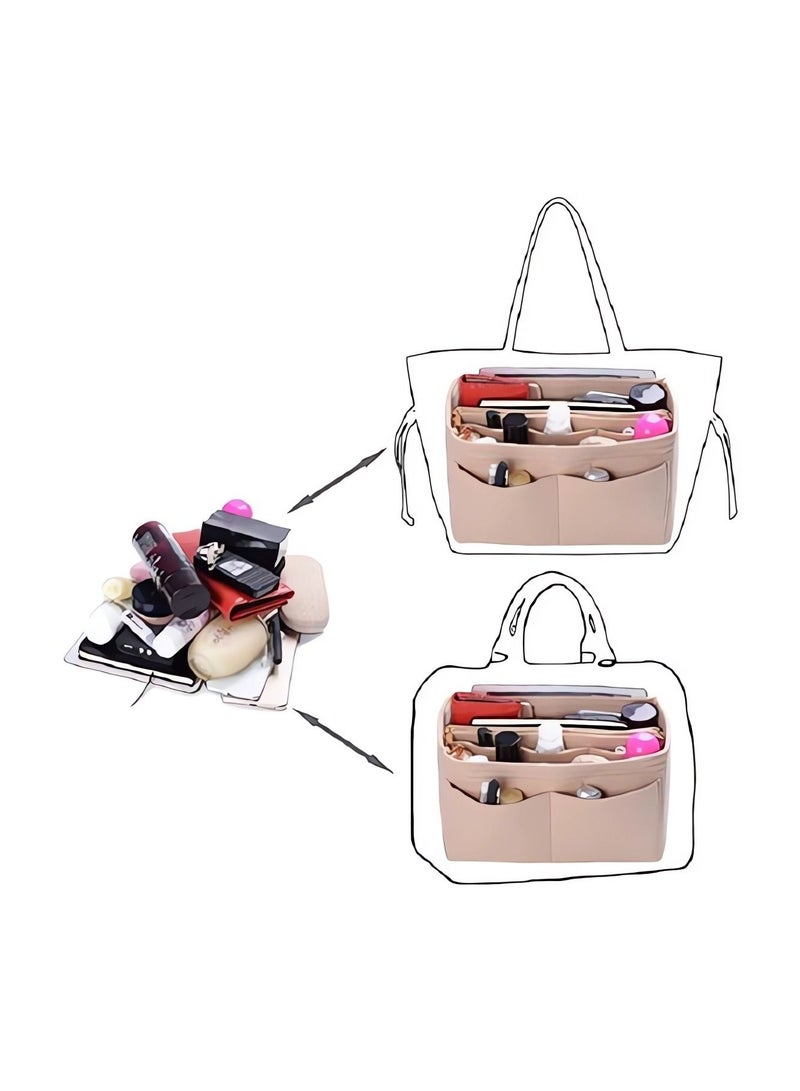 SYOSI Purse Organizer Insert Felt Bag with Zipper Handbag Tote Shaper - Image 5