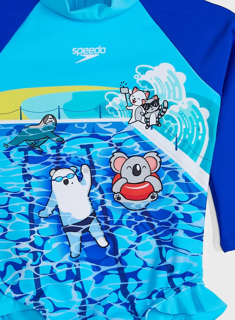 speedo Infant Digital Frill Swimsuit