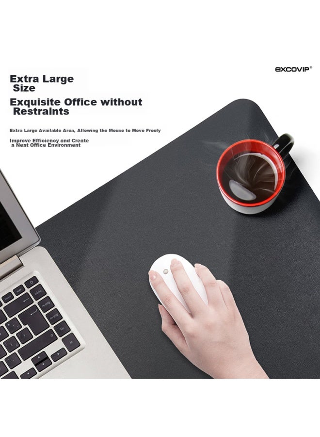 Exco 90x45 Mouse Pad, Extra Large Office Desk Pad, Waterproof Leather Desk Mat, Writing Pad, Computer Pad, Keyboard Leather Desk Cover, Double-sided Gaming Mat, Black 3764 - Image 4