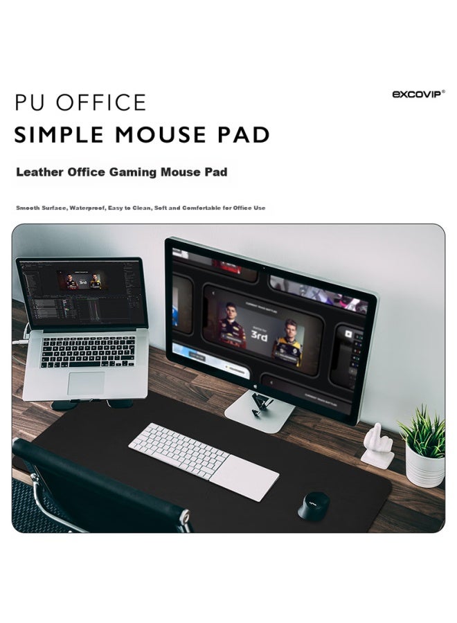 Exco 90x45 Mouse Pad, Extra Large Office Desk Pad, Waterproof Leather Desk Mat, Writing Pad, Computer Pad, Keyboard Leather Desk Cover, Double-sided Gaming Mat, Black 3764 - Image 2