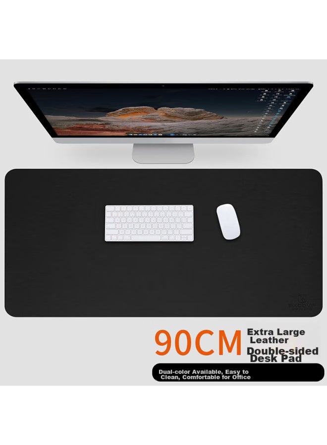 Exco 90x45 Mouse Pad, Extra Large Office Desk Pad, Waterproof Leather Desk Mat, Writing Pad, Computer Pad, Keyboard Leather Desk Cover, Double-sided Gaming Mat, Black 3764 - Image 1