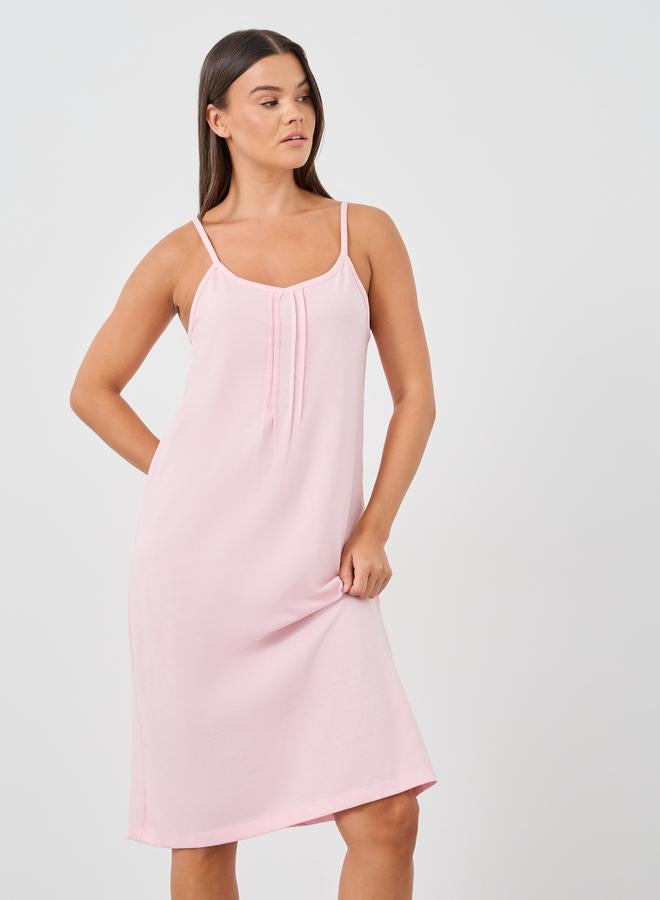 Styli Pack of 2 - Solid and Striped Pintuck Detail Slip Dress - Image 3