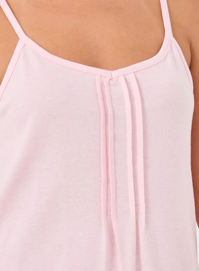 ستايلي Styli Pack of 2 - Solid and Striped Pintuck Detail Slip Dress