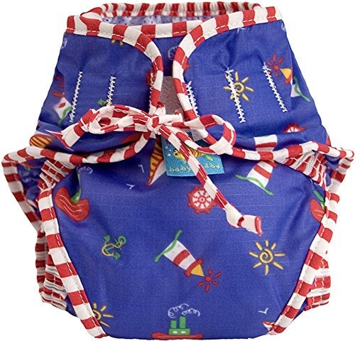 Kushies Swim Diaper, Sail Boats Print, Large - Image 1