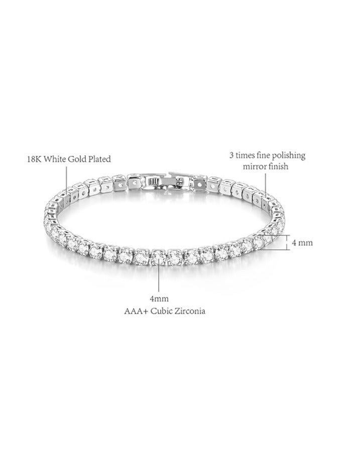 Fayrouz Jewellery Classic 14k gold plated tennis bracelet with cubic zirconia | Bracelets for women | 4mm cubic zirconia - Image 2