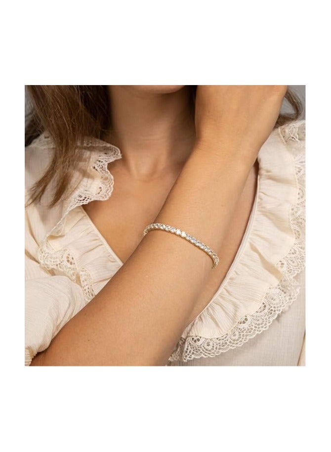Fayrouz Jewellery Classic 14k gold plated tennis bracelet with cubic zirconia | Bracelets for women | 4mm cubic zirconia - Image 5