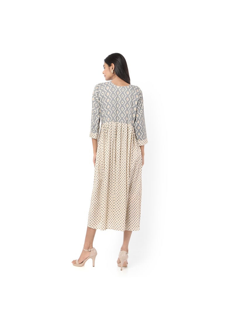 HANA & SARA STYLISH HIGH QUALITY PRINTED WITH FRONT BUTTONED STYLED ARABIC KAFTAN JALABIYA DRESS - Image 2