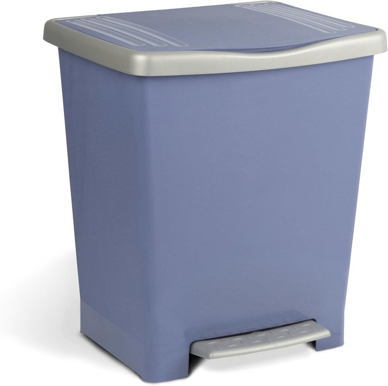 TATAY 23L Blue Pedal Bin with Grey Frame - Image 1