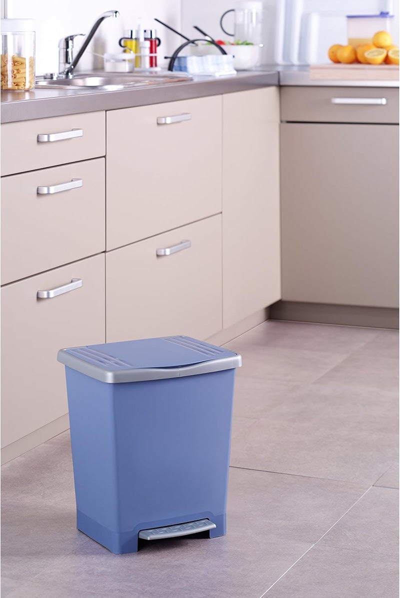 TATAY 23L Blue Pedal Bin with Grey Frame - Image 2