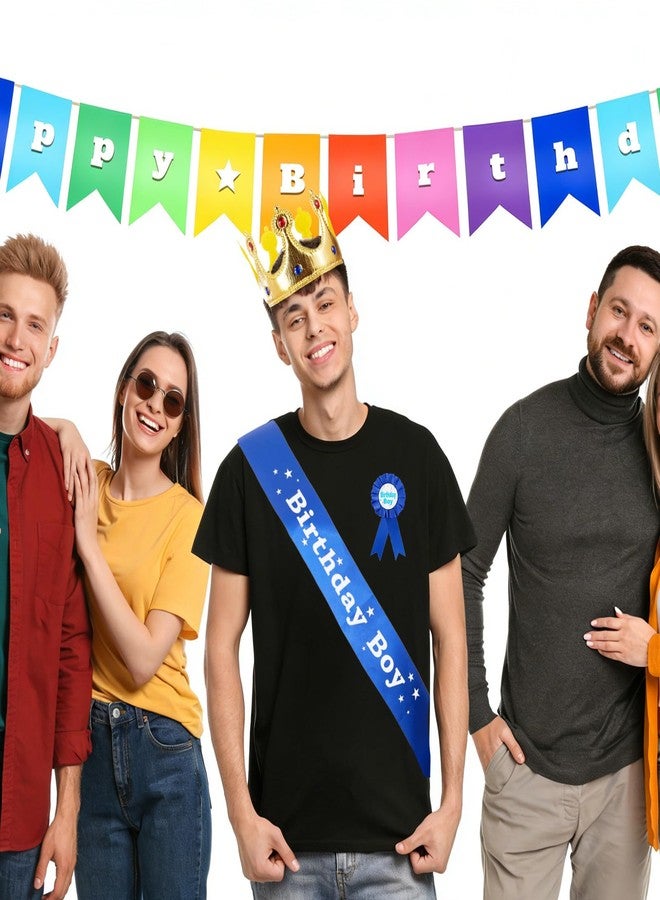 Hftjtsa Birthday King Crown Dress Up Set Birthday Sash and BRibbon Medal Party Accessory Set Photo Props for Party Decorations - Image 5