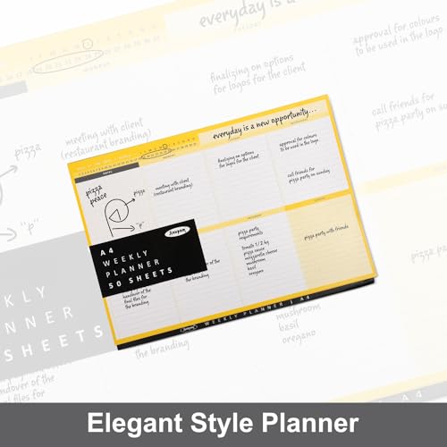 Anupam Weekly Planner Pad, Soft back Desk Planner Notepad, Tear-off organiser notepad, To-do list notebook, Productivity Planner A4 (50 Sheet) - Image 2