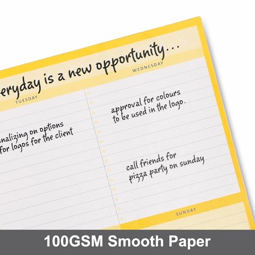 Anupam Weekly Planner Pad, Soft back Desk Planner Notepad, Tear-off organiser notepad, To-do list notebook, Productivity Planner A4 (50 Sheet) - Image 3