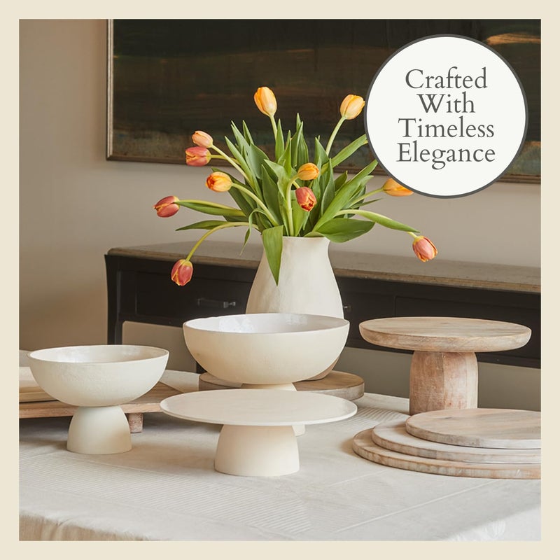 CG Hunter 7-Inch Cake Pedestal Stand, Elegant Creme Aluminum Dessert Stand, Perfect for Wedding Cakes & Birthday Celebrations, Ideal for Parties & Special Events, Home Decor, Kitchen Accents & Serving - Image 3