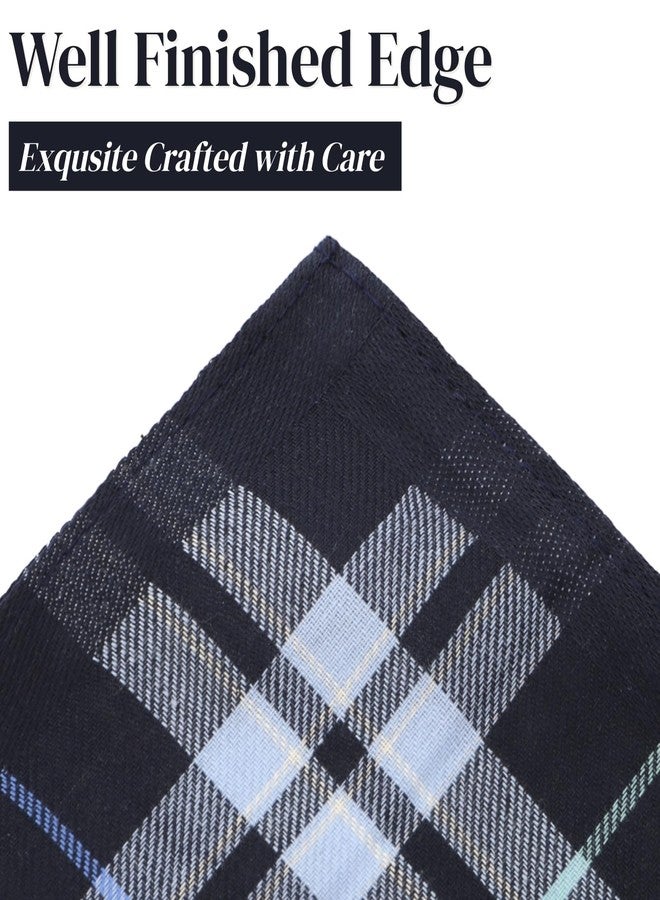 Eorbow مجموعة من 11 منديل قطني رجالي من إيوربو، منديل ناعم بطول 17 بوصة، منديل جيب مربع كبير مخطط للعريس، هدية مثالية لحفلات الزفاف، عيد الأب، وهدايا التخرج - Image 4