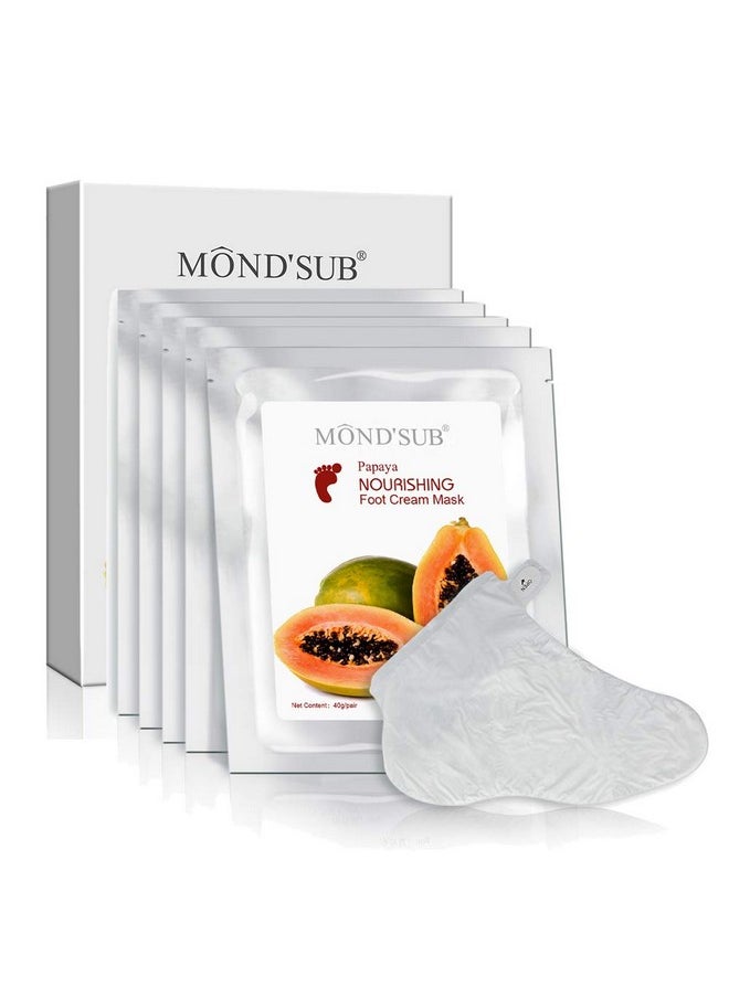 Mond'sub MOND'SUB [5 Value Pairs] Moisturizing Foot Mask - Professional Feet & Spa Quality Feet Treatment Socks for Cracked Heels and Dry Feet Skin - Deeply Repair with Natural Papaya Oil  - Image 1