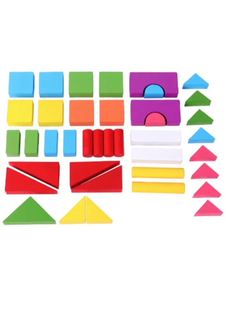 Wooden Tetris Puzzle Game 40-Piece - Image 3