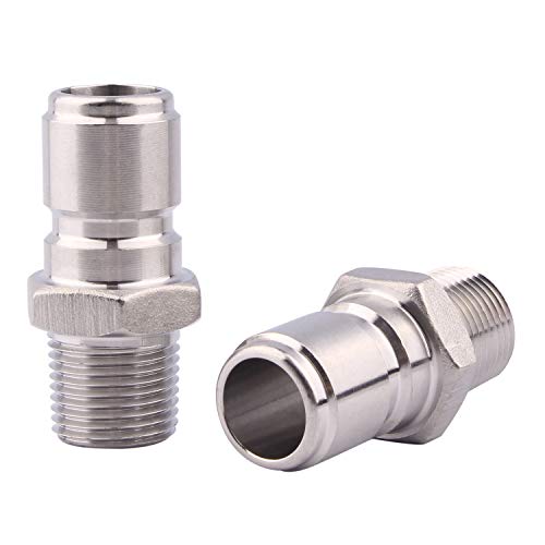 DERNORD Stainless Steel Male Quick Disconnect MPT 3/8" Homebrewing Connector Sanitary Fitting Pack of 2 - Image 1