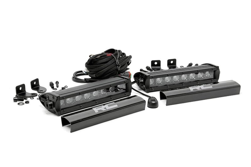 Rough Country 8" Black Series Single Row CREE LED Light Bar | Pair - 70728BL - Image 1